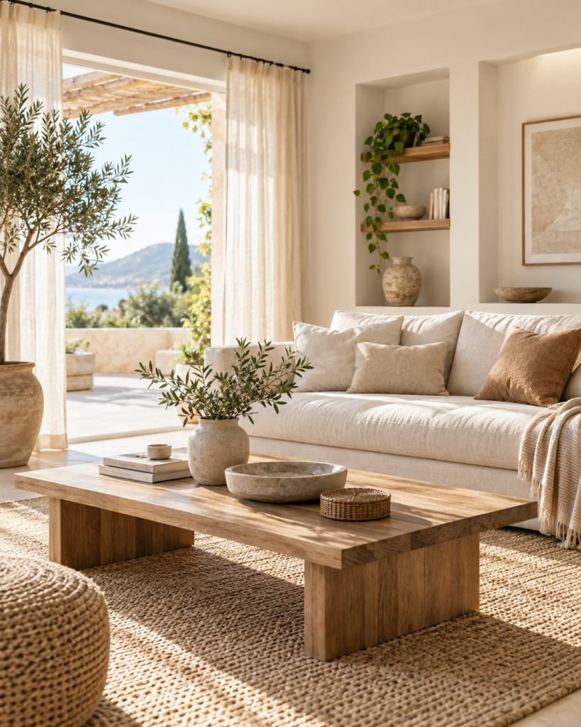 Salon déco chaleureux et épuré — Maison Futée